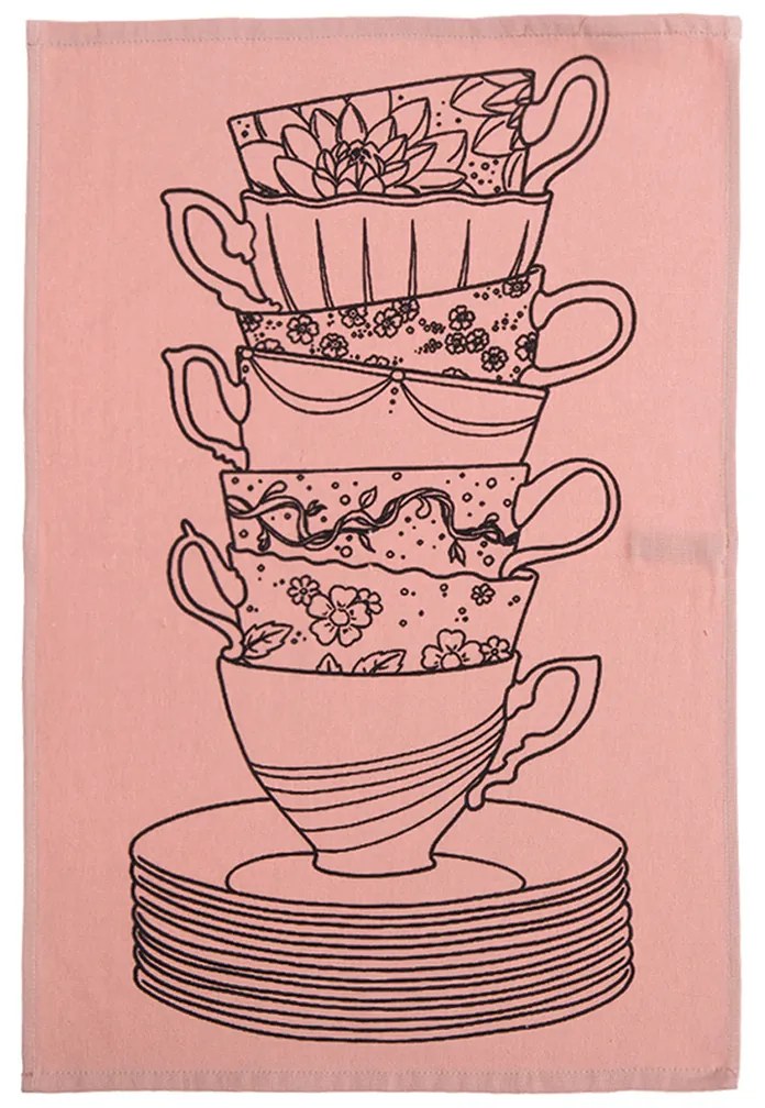 Πετσέτα Κουζίνας (40x60) Nef-Nef Homeware My Cup Of Tea Rose