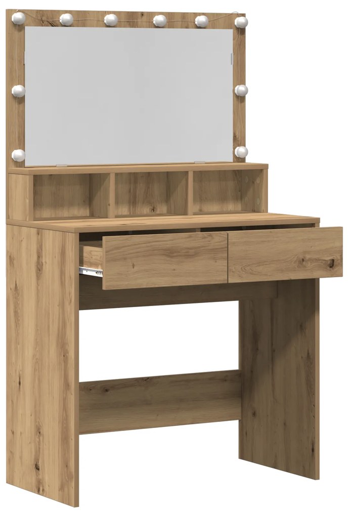 vidaXL Τραπέζι περιποίησης με συρτάρι artisan δρυς 80 x 41 x 134.5 εκ.