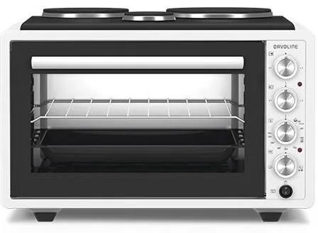 Davoline URBAN CHEF 3703 WH Ηλεκτρικό Φουρνάκι 37lt με 3 Εστίες 2800W Λευκό