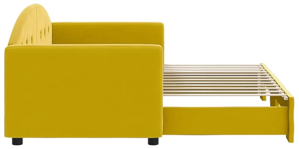 vidaXL Καναπές Κρεβάτι Συρόμενος Κίτρινος 80 x 200 εκ. Βελούδινος
