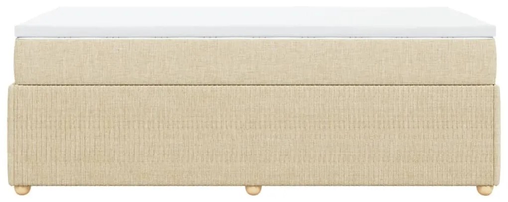 Κρεβάτι Boxspring με Στρώμα Κρεμ 80 x 200 εκ. Υφασμάτινο - Κρεμ