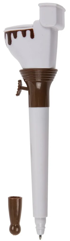 Στυλό Τουαλέτα Λευκό/Καφέ Πλαστικό 18.5cm