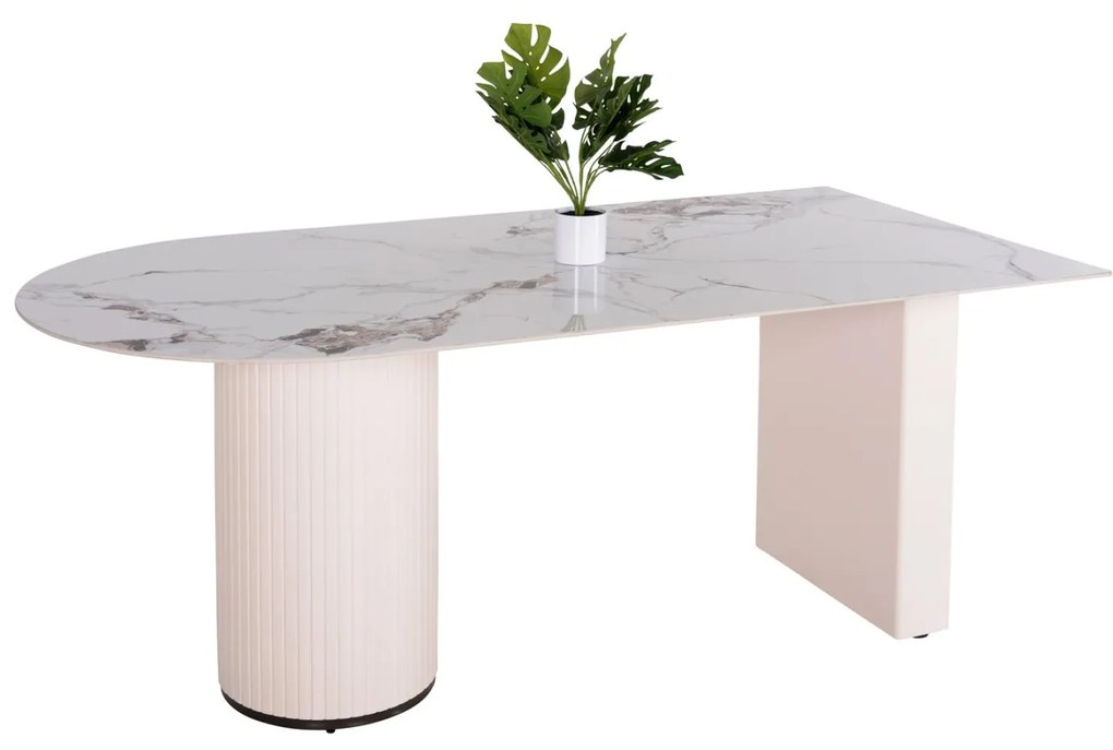 ΤΡΑΠΕΖΙ ΤΡΑΠΕΖΑΡΙΑΣ CERAMUS 12mmΚΕΡΑΜΙΚΟ TOP ΛΕΥΚΟ ΜΑΡΜΑΡΟ-MDF ΛΕΥΚΟ 180x90x76Υεκ.