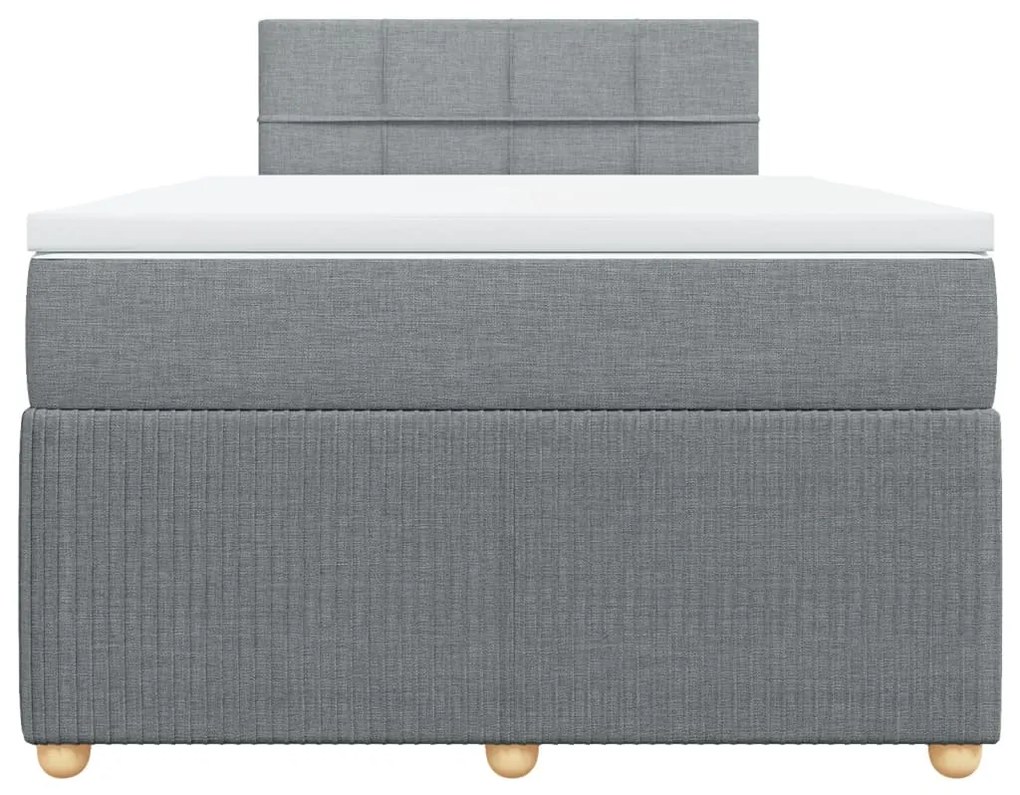 Κρεβάτι Boxspring με Στρώμα Ανοιχτό Γκρι 120x190 εκ. Υφασμάτινο 3289695