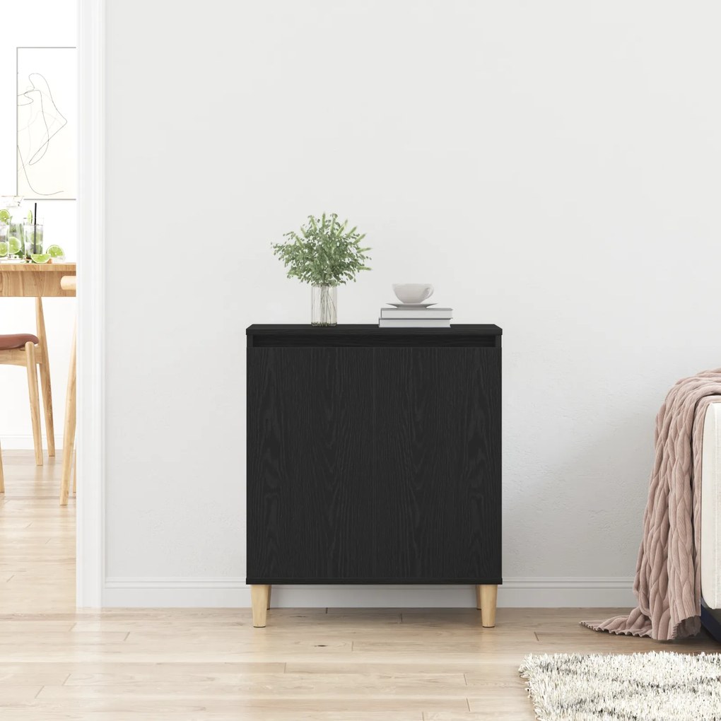 vidaXL Μπουφές Μαύρος Δρυς 60x35x70 εκ, Επεξεργασμένο Ξύλο