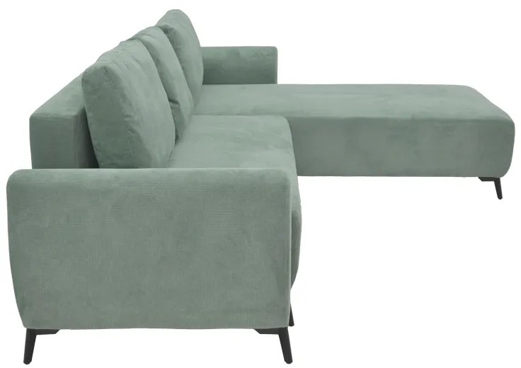 Kαναπές κρεβάτι τριθέσιος αναστρέψιμος Settee pakoworld ύφασμα με αποθηκευτικό χώρο σε μέντα απόχρωση 286x204x93εκ