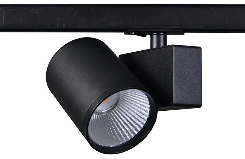 BLACK LED TRACK LUMINAIRE 40W 3000K 1-PHASE 38° 4000LM 230V AC Ra80 - Αλουμίνιο - LISOR4030B2