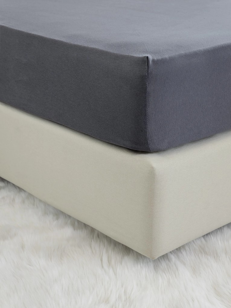 Σεντόνι Jersey Υπέρδιπλο με Λάστιχο Για Στρώμα 160x200+40 - Tender Dark Gray 5206482140622