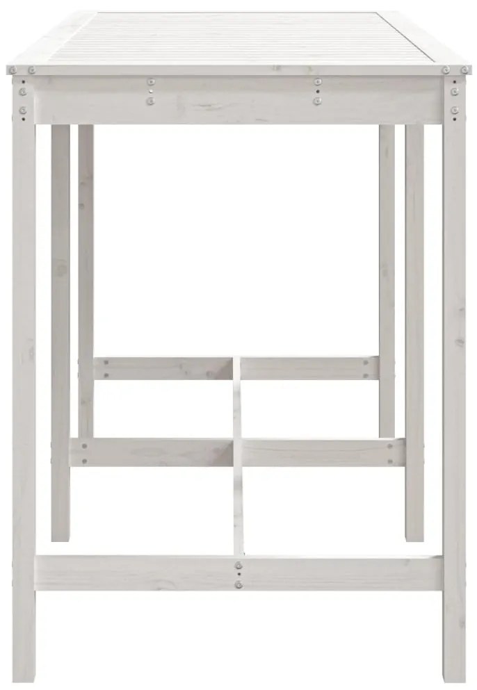 vidaXL Τραπέζι Κήπου Λευκό 159,5x82,5x110 εκ. από Μασίφ Ξύλο Πεύκου