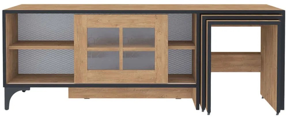 Έπιπλο Τηλεόρασης Με Ζιγκόν Revival 801CMY3014 150x42x54cm Oak