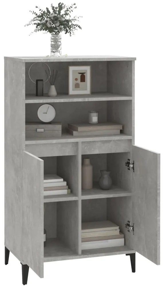 vidaXL Ντουλάπι Γκρι σκυροδέματος 60x36x110 εκ. από Επεξεργασμένο Ξύλο