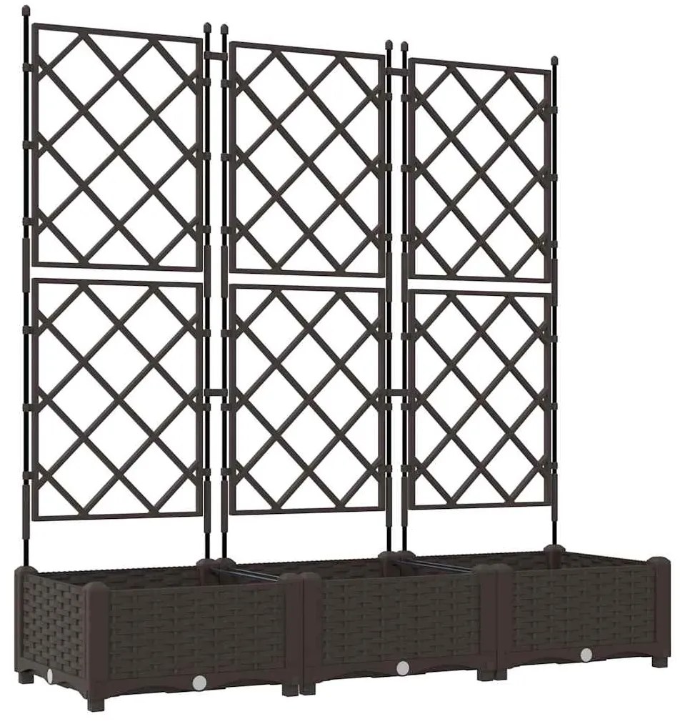 vidaXL Κηποτινάκι με Τρέλα 3 pcs Καφέ 120 x 40 x 125.5 εκ. PP