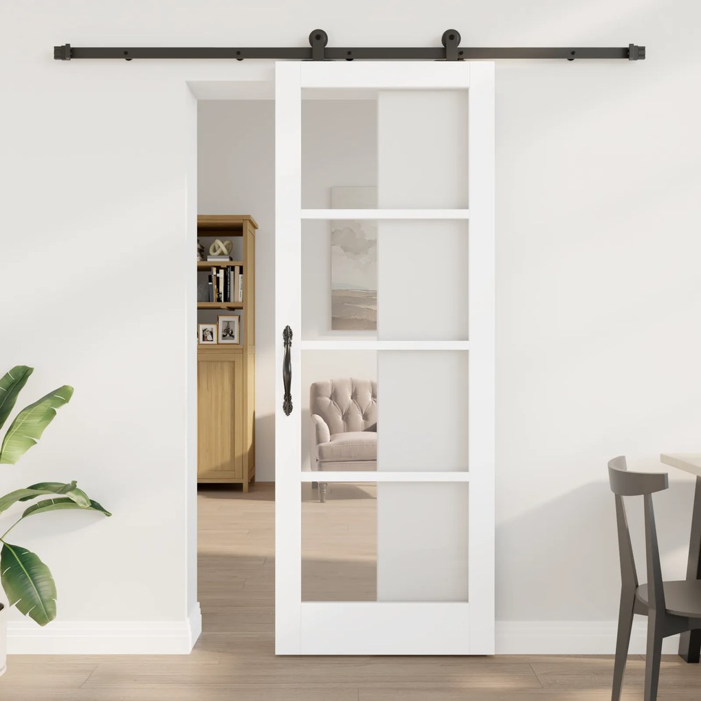 vidaXL Συρόμενη Πόρτα με Σετ Hardware "ORKDAL" Λευκή 78x211 εκ.