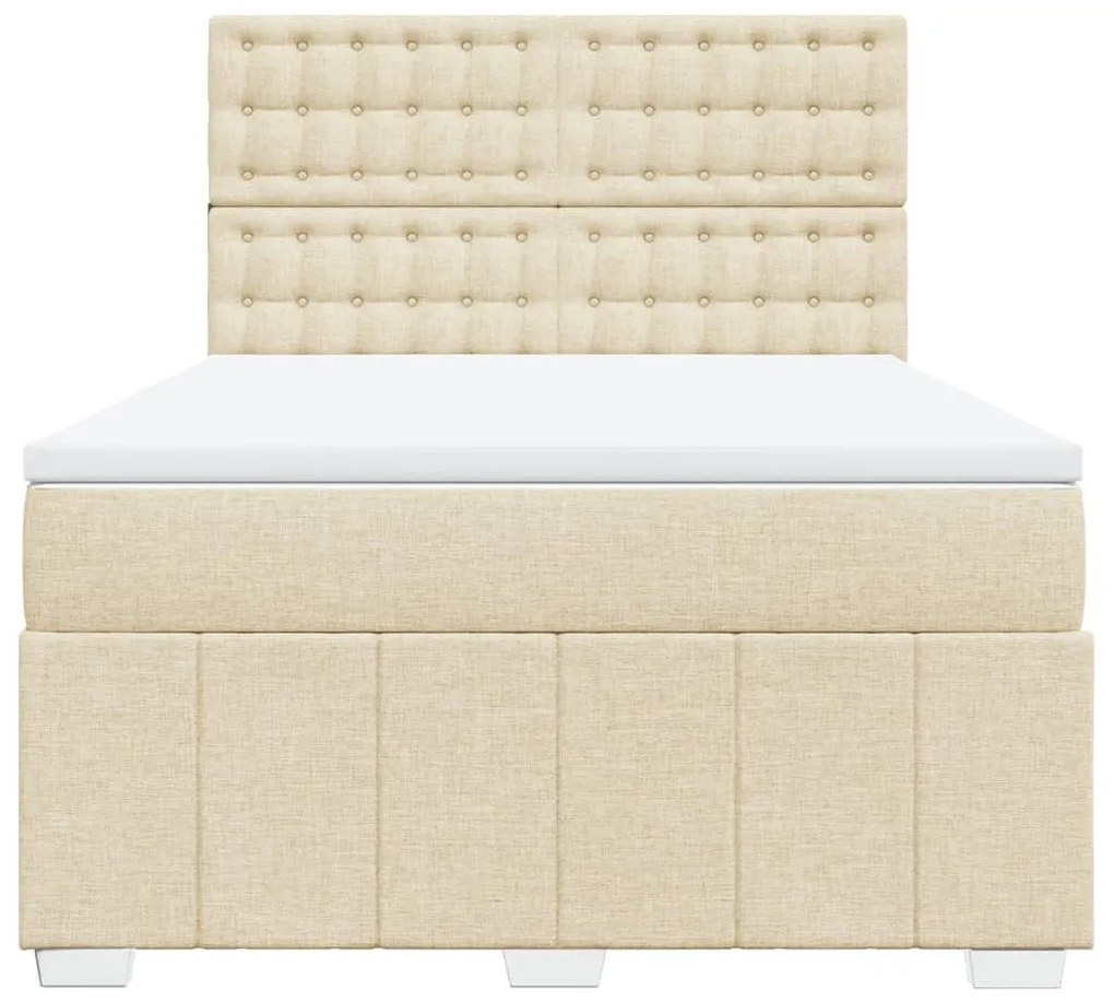 ΚΡΕΒΑΤΙ BOXSPRING ΜΕ ΣΤΡΩΜΑ ΚΡΕΜ 140X200 ΕΚ. ΥΦΑΣΜΑΤΙΝΟ 3294010