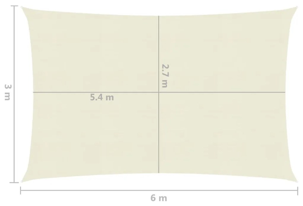 Πανί Σκίασης Κρεμ 3 x 6 μ. από HDPE 160 γρ./μ²  - Κρεμ