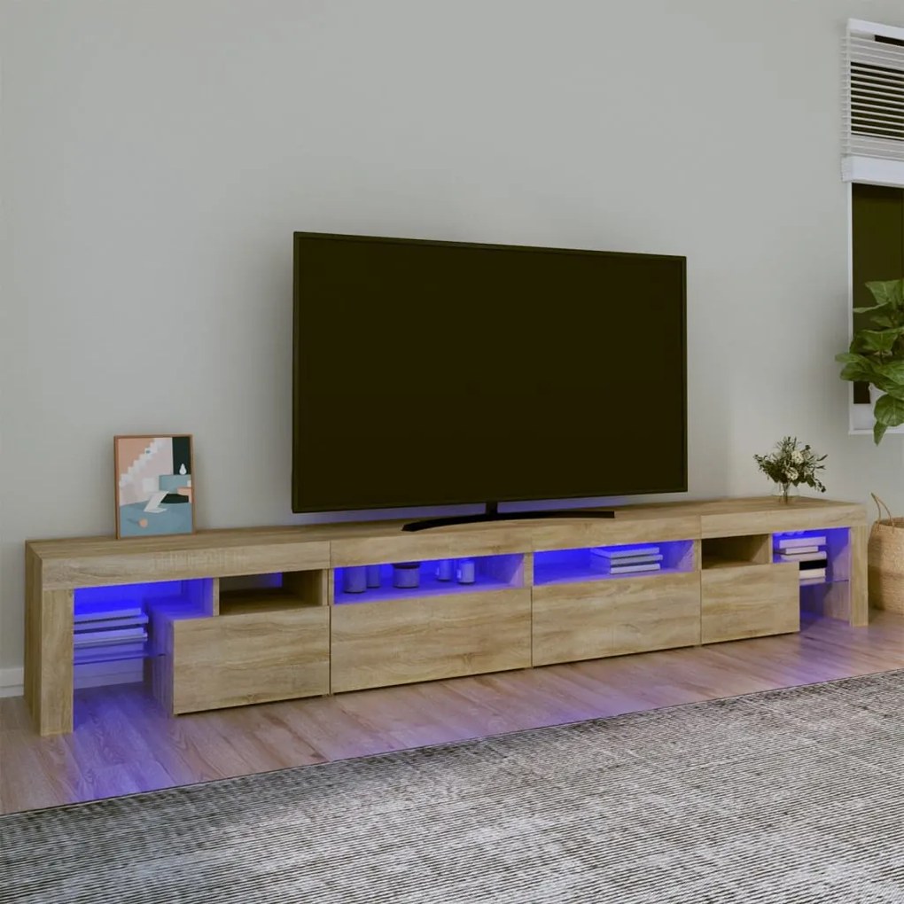 Έπιπλο Τηλεόρασης με LED Sonoma Δρυς 260x36,5x40 εκ.