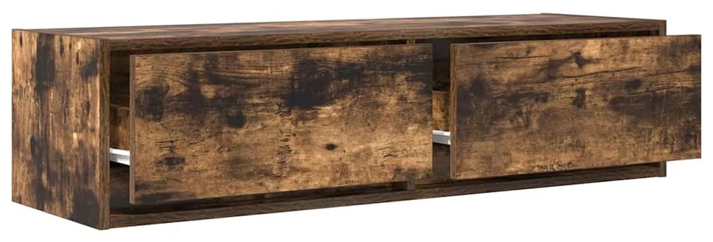 vidaXL Ντουλάπι TV με συρτάρι Καπνιστή δρυς 100 x 31 x 25.5 εκ.