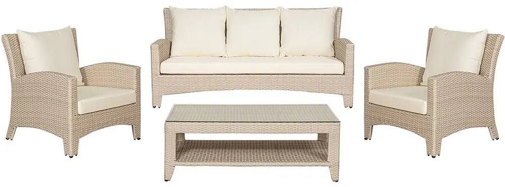 Σαλόνι Καθιστικό (Σετ 4Τμχ) 176288 Beige 5 Θέσεων