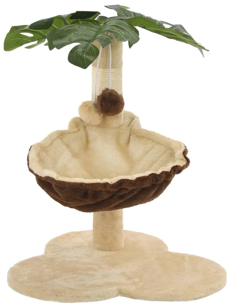 vidaXL Γατόδεντρο Μπεζ και Καφέ 50 εκ. με Στύλο Ξυσίματος από Σιζάλ