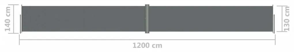 Σκίαστρο Πλαϊνό Συρόμενο Ανθρακί 140 x 1200 εκ. - Ανθρακί