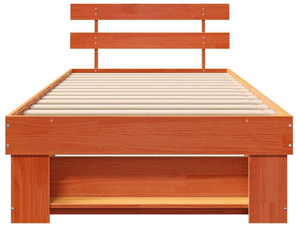 vidaXL Σκελετός Κρεβατιού Καφέ κεριού 75 x 190 cm Μασίφ ξύλο πεύκου