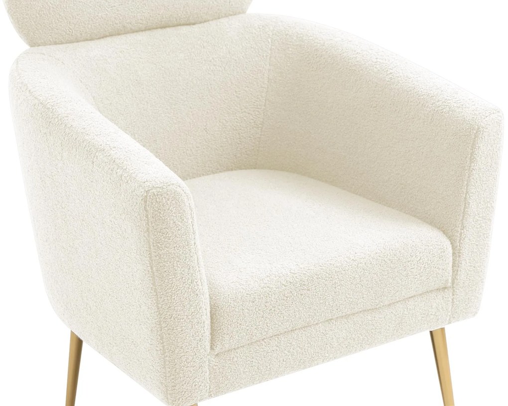 MELISA leisure armchair cream / gold DIOMMI V-CH-MELISA-FOT-KREMOWY