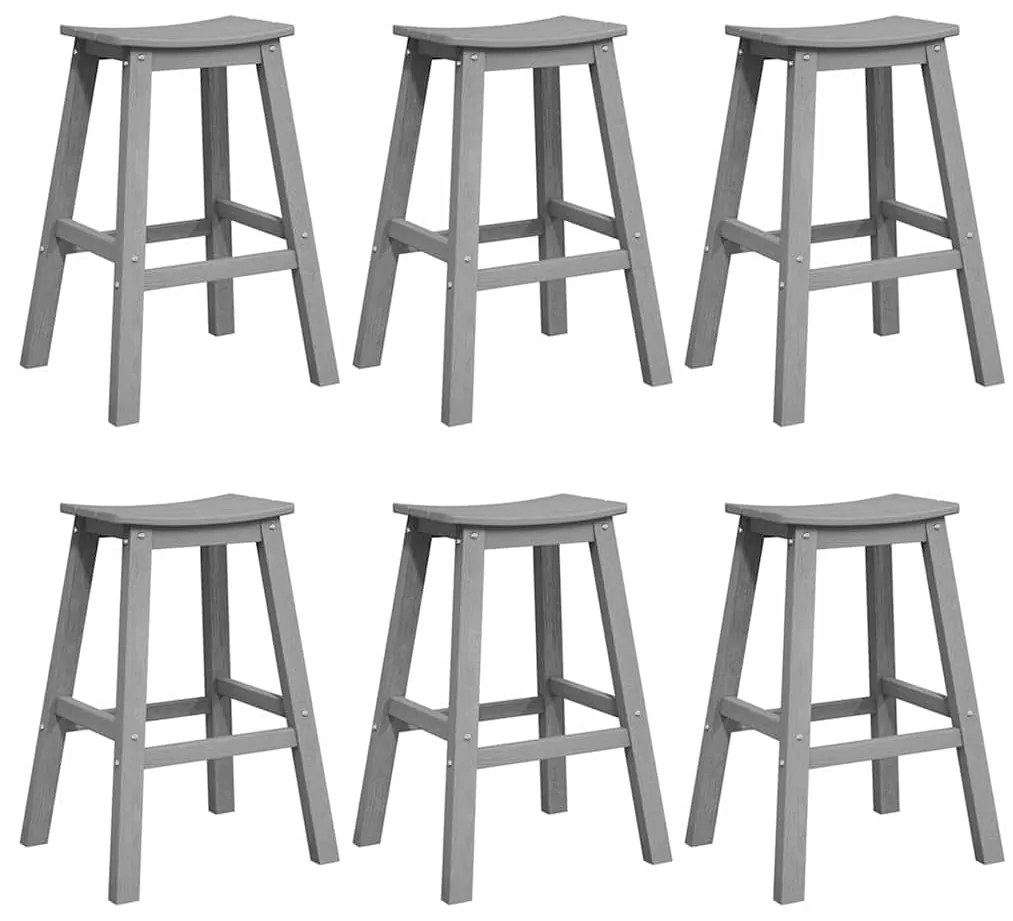 vidaXL Σετ Μπαρ Κήπου 6 pcs Ανοιχτό γκρι HDPE