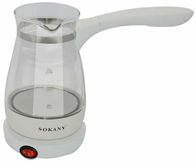 Sokany YLW-607 Ηλεκτρικό Μπρίκι 600W με Χωρητικότητα 500ml Λευκό