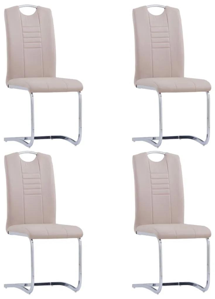 Καρέκλες Τραπεζαρίας «Πρόβολος» 4 τεμ. Καπουτσίνο Συνθετ. Δέρμα - Καφέ