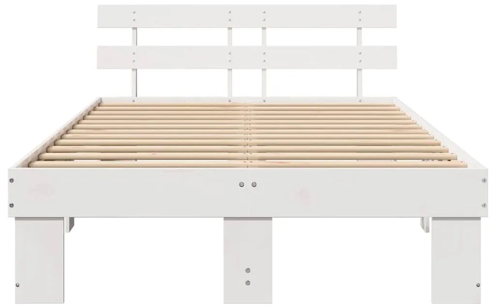 vidaXL Σκελετός Κρεβατιού Λευκό 120 x 200 cm Μασίφ ξύλο πεύκου