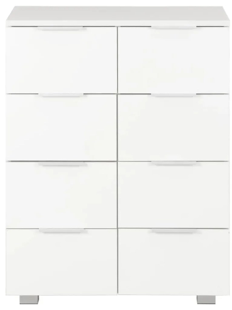 Μπουφές Ψηλός Γυαλιστερός Λευκός 60x35x80 εκ. Επεξ. Ξύλο - Λευκό