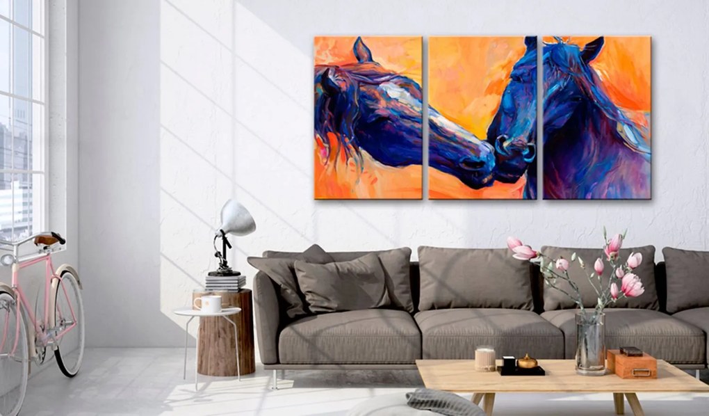 Πίνακας - Blue Horses 120x60