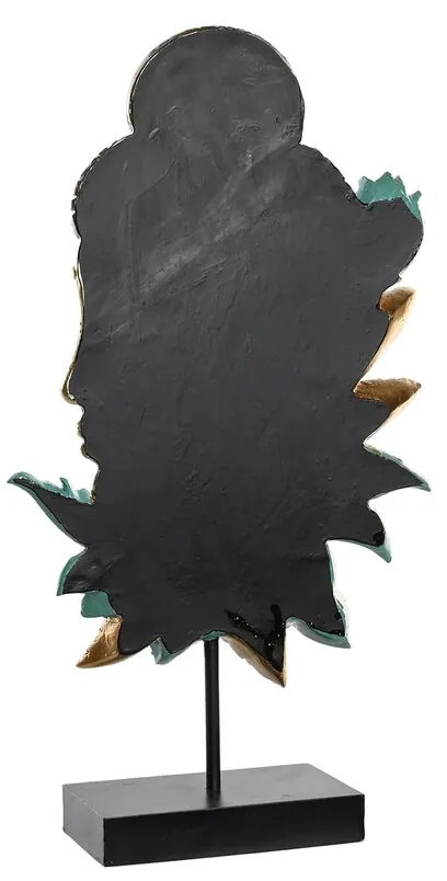 Διακοσμητική Φιγούρα DKD Home Decor 22 x 8 x 42,5 cm Μαύρο Χρυσό Βούδας Τυρκουάζ Ανατολικó (x2)