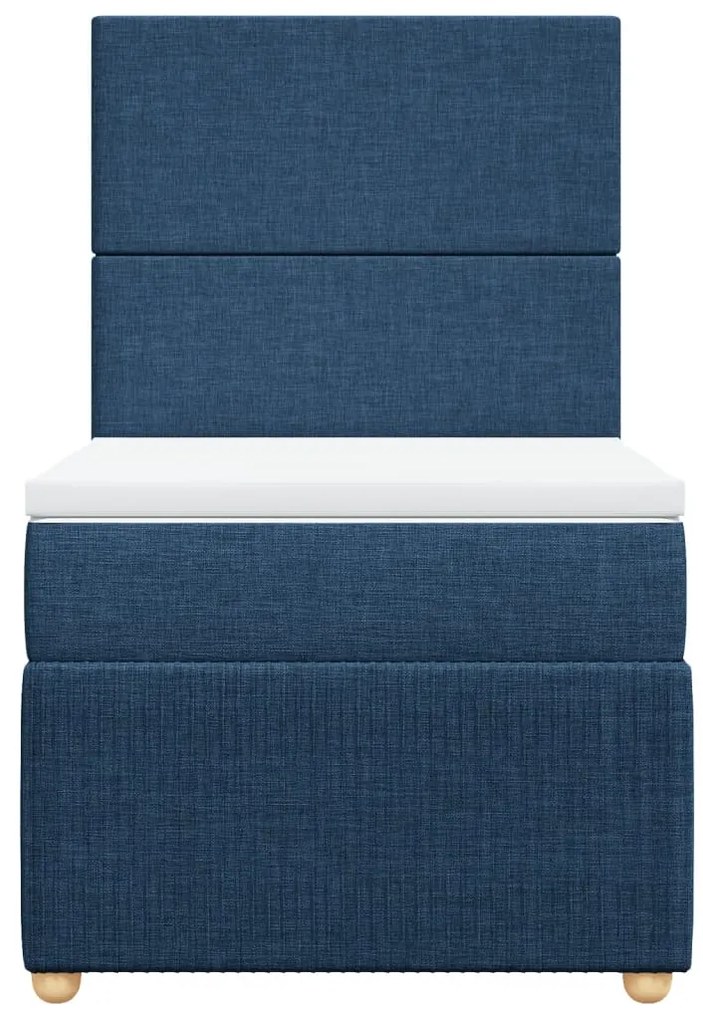 vidaXL Κρεβάτι Boxspring με Στρώμα Μπλε 100 x 200 εκ. Υφασμάτινο