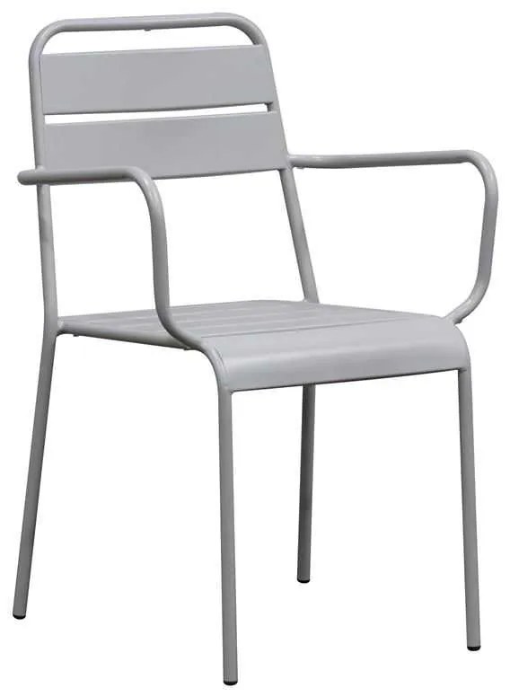 BRIO Πολυθρόνα Στοιβαζόμενη Μέταλλο Βαφή Cool Grey 4C 57x58x84cm