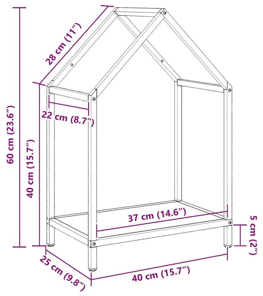 Ράφι για καυσόξυλα Ανθρακί 40x25x60 εκ. Ατσάλι ψυχρής έλασης - Ανθρακί