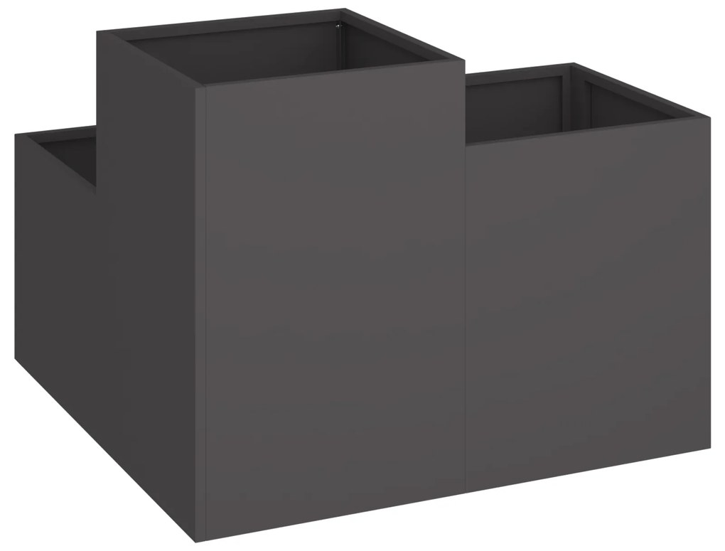 vidaXL Γλάστρα Κήπου 100x100x60 εκ Μαύρο Ατσάλι