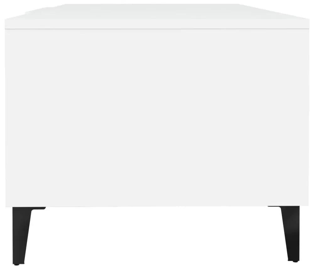 Τραπεζάκι Σαλονιού Λευκό 102x50x40 εκ. από Επεξεργ. Ξύλο - Λευκό