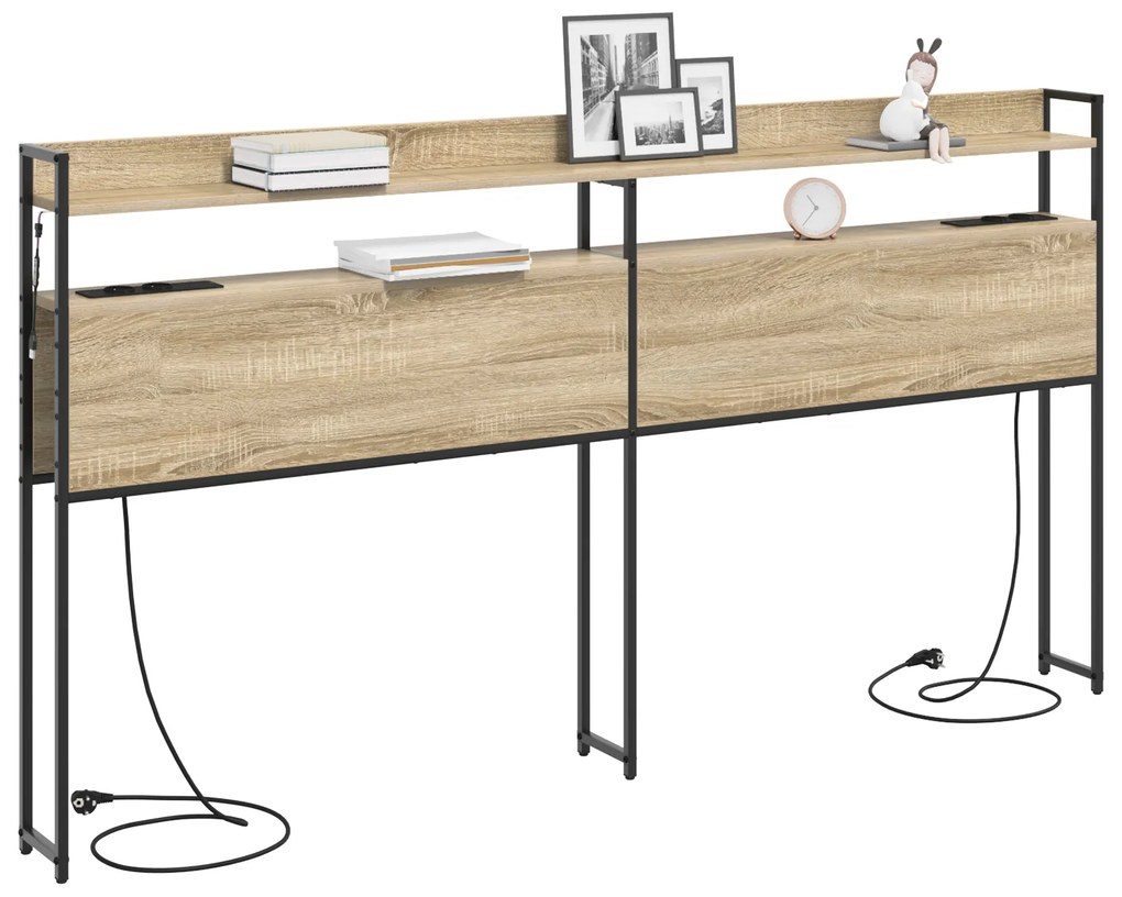 vidaXL Κεφαλάρι Αποθήκης με ράφι Sonoma Δρυς 180 cm Επεξεργασμένο ξύλο