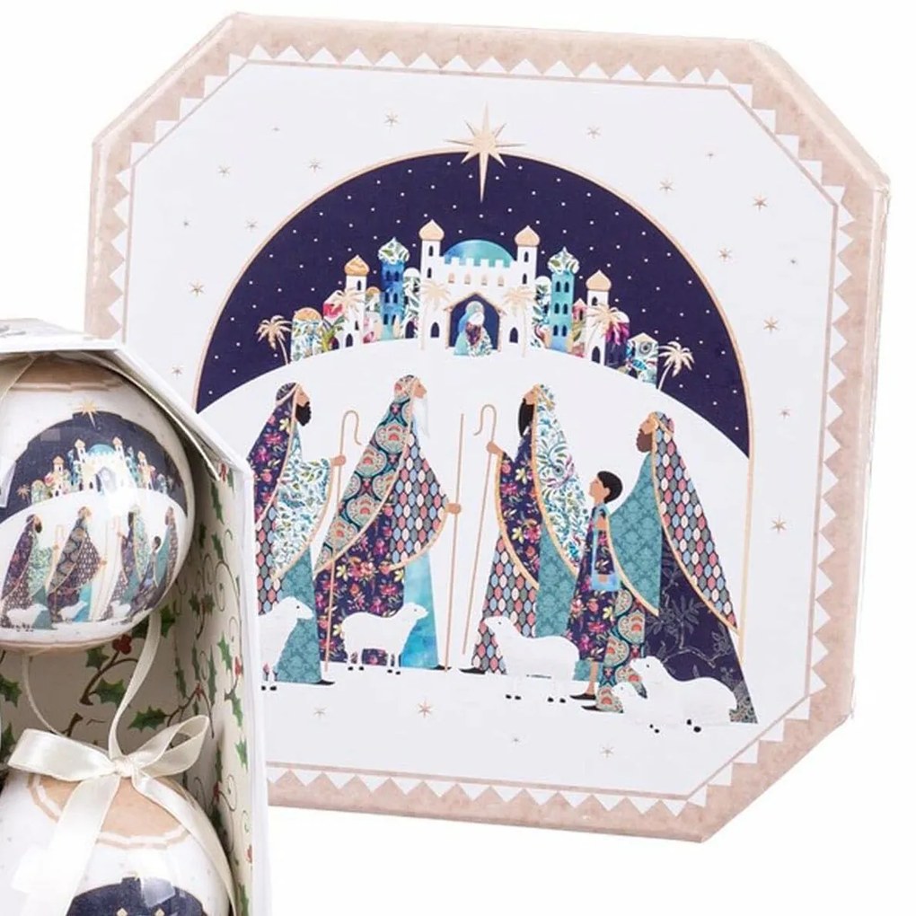 Χριστουγεννιάτικες μπάλες Πολύχρωμο Polyfoam Τρεις βασιλιάδες 7,5 x 7,5 x 7,5 cm (5 Μονάδες)