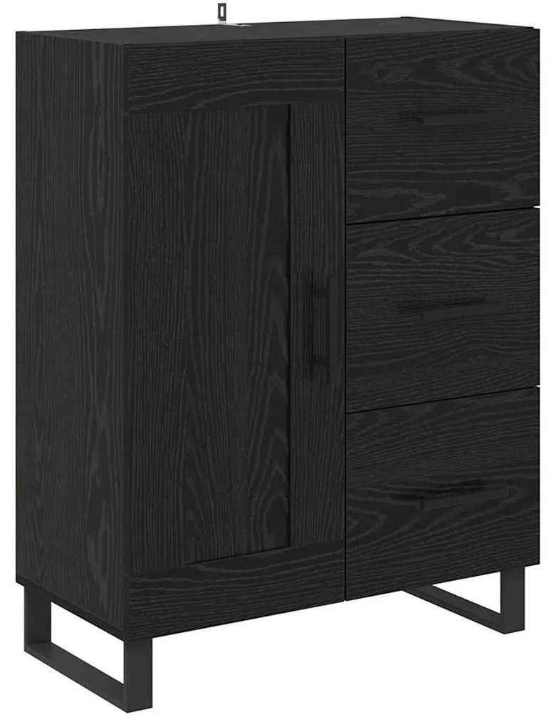 vidaXL Πλαϊνό γραφείο με συρτάρι Μαύρη Οξυά 69,5 x 34 x 90 εκ.