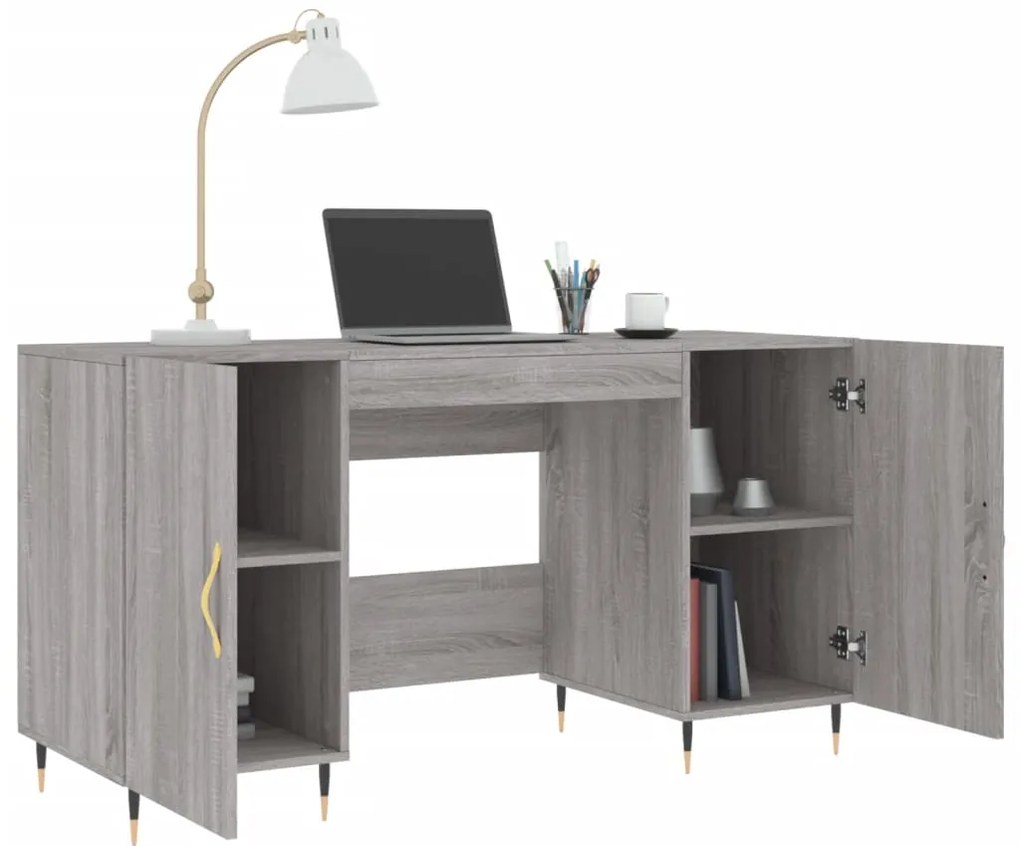vidaXL Γραφείο Γκρι Sonoma 140 x 50 x 75 εκ. από Επεξεργασμένο Ξύλο
