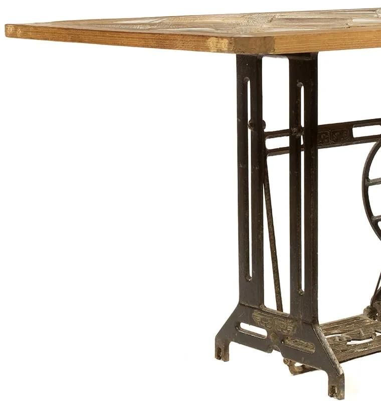 Τραπέζι τραπεζαρίας ξύλινο με σιδερένια βάση - Ξύλο - 201-0327