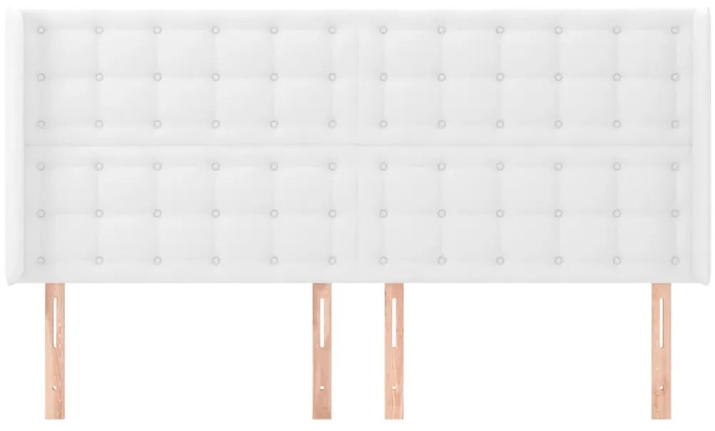 vidaXL Κεφαλάρι με Πτερύγια Λευκό 183x16x118/128 εκ. Συνθετικό Δέρμα