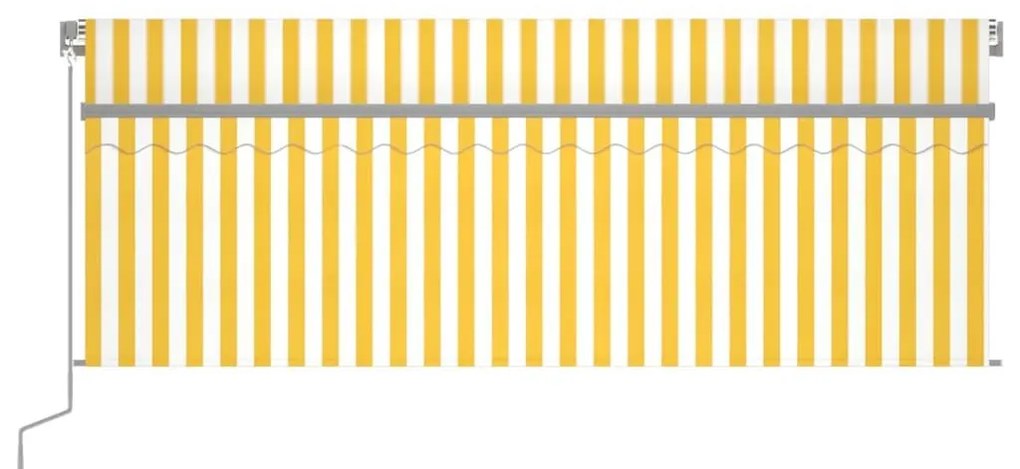 Τέντα Συρόμενη Αυτόματη με Σκίαστρο Κίτρινο / Λευκό 4 x 3 μ.   - Κίτρινο