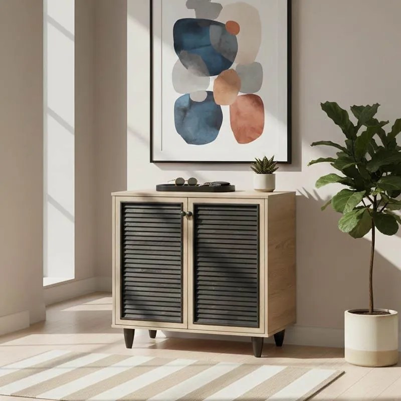 Παπουτσοθήκη-ντουλάπι Ronan χρώμα φυσικό 70.5x35x66εκ 70.5x35x66 εκ.