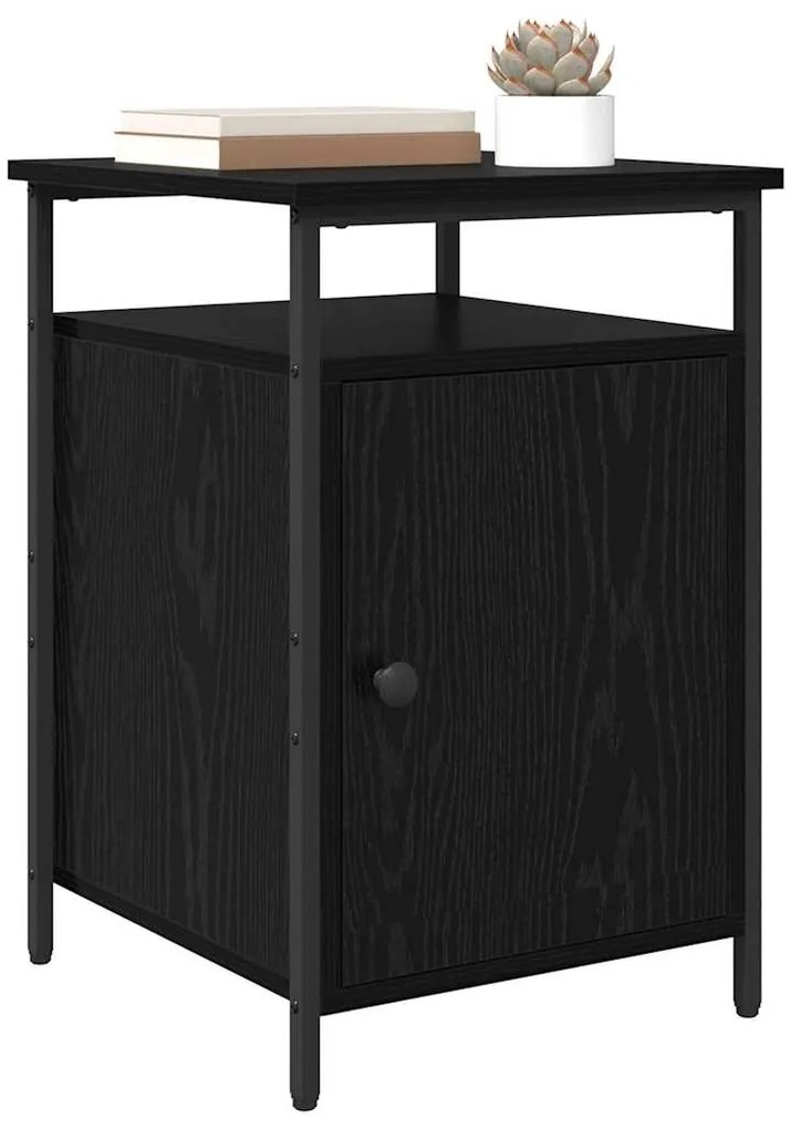 vidaXL Κομοδίνο Μαύρη Οξυά 40 x 42 x 60 εκ. Επεξεργασμένο ξύλο