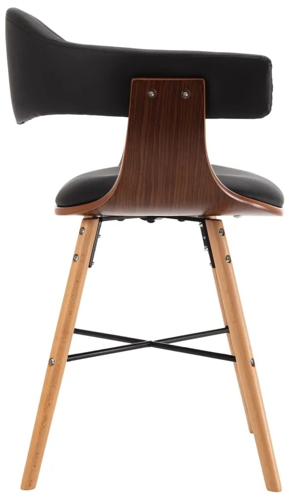 vidaXL Καρέκλες Τραπεζαρίας 2 τεμ. Μαύρες Συνθετικό Δέρμα/Λυγισμ. Ξύλο