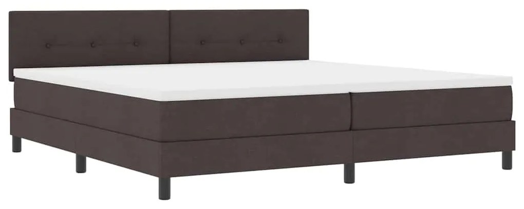 vidaXL Κρεβάτι box spring με στρώμα Σκούρο Καφέ 200 x 200 cm ύφασμα