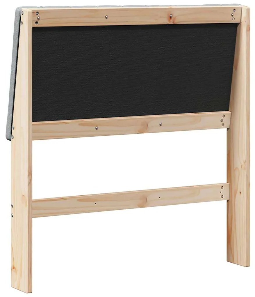 vidaXL Ταπετσαρισμένο κεφαλάρι Ανοιχτό γκρι 90 cm Στερεά ξυλεία πεύκου